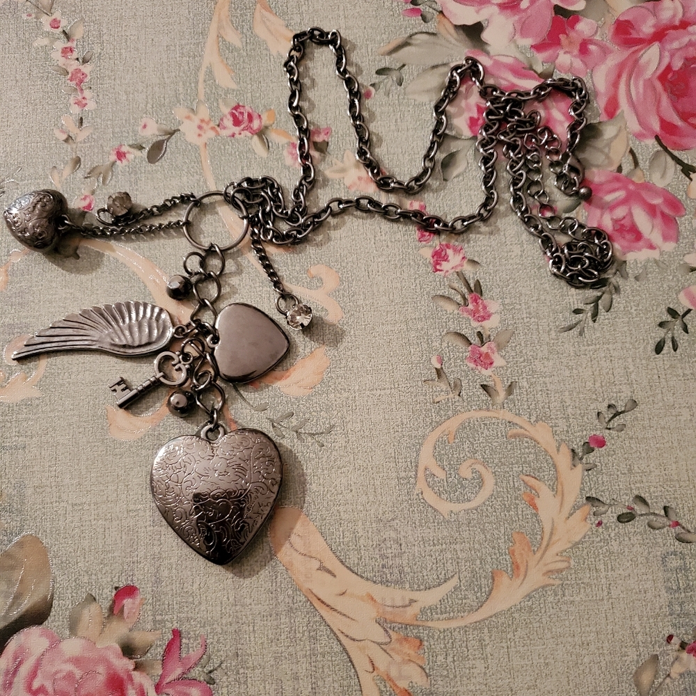 Silver Necklace with Charms